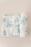 The Gilded Bird Circus Toile Bamboo Baby Blanket