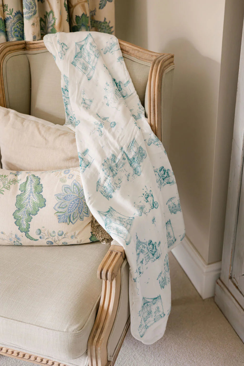 The Gilded Bird Circus Toile Bamboo Baby Blanket
