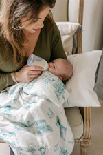The Gilded Bird Circus Toile Bamboo Baby Blanket