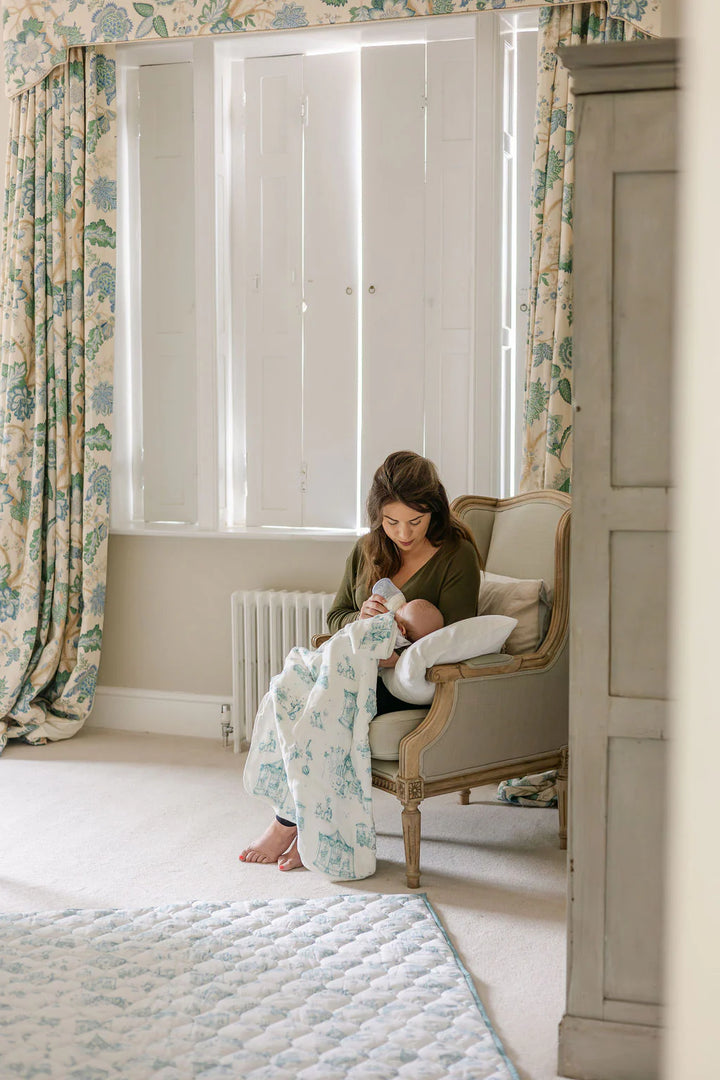 The Gilded Bird Circus Toile Bamboo Baby Blanket