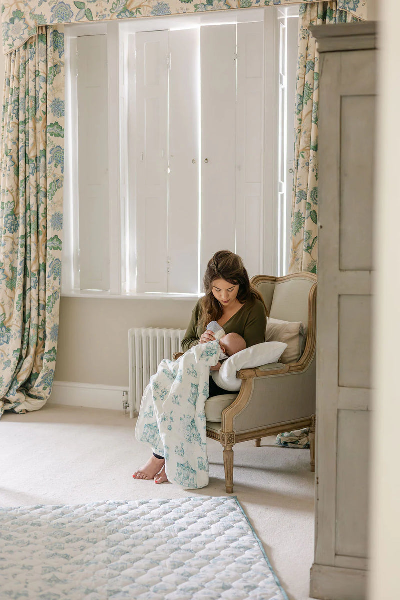 The Gilded Bird Circus Toile Bamboo Baby Blanket