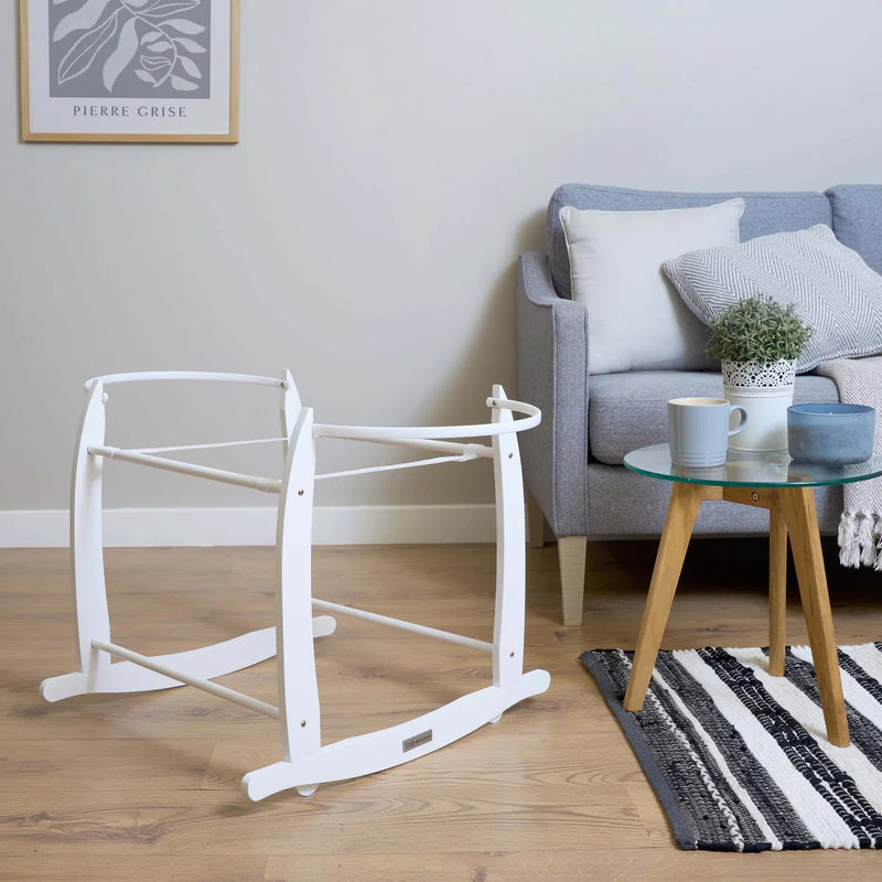 OPEN BOX Clair De Lune Deluxe Rocking Moses Basket Stand - White