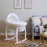OPEN BOX Clair De Lune Deluxe Rocking Moses Basket Stand - White