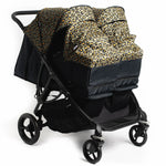 Roma Gemini Double Pushchair - Khaki Leopard
