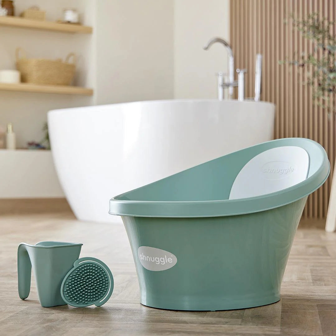 Shnuggle Newborn Support and Baby Bath Bundle - Eucalyptus