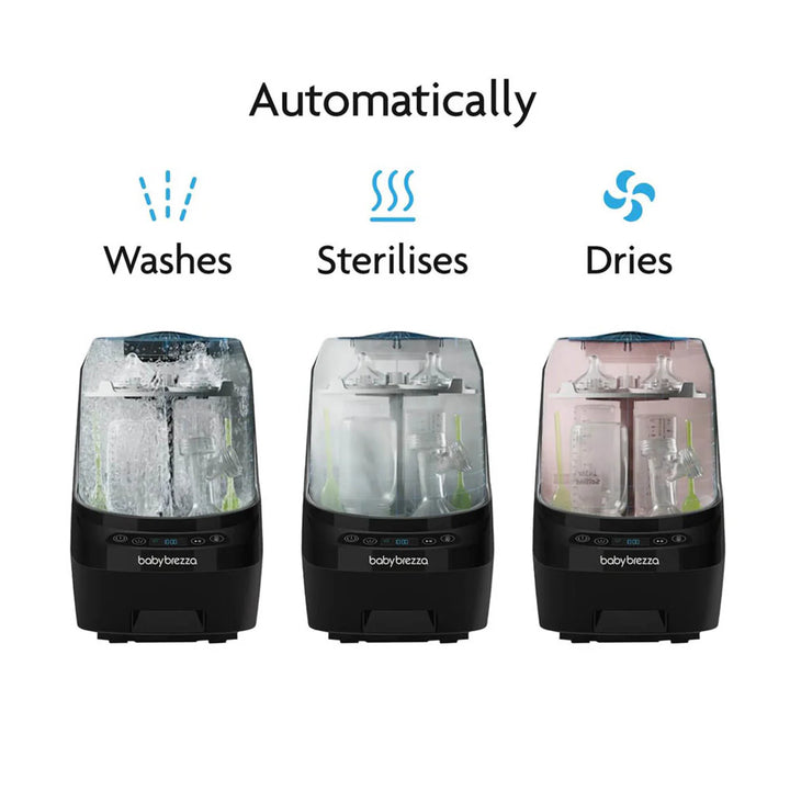 Baby Brezza Bottle Washer Pro - All In One Washer, Steriliser & Dryer - All Black