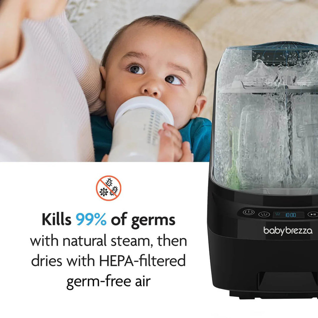 Baby Brezza Bottle Washer Pro - All In One Washer, Steriliser & Dryer - All Black