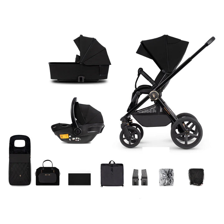 Venicci Tinum Upline 3in1 Travel System - All Black