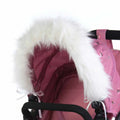 Roma Dolls Pram Hood Fur Trim - White