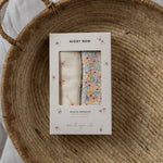 Avery Row Extra Large Organic Baby Muslins, Set of 2 - Wildflower Garden/Anemone