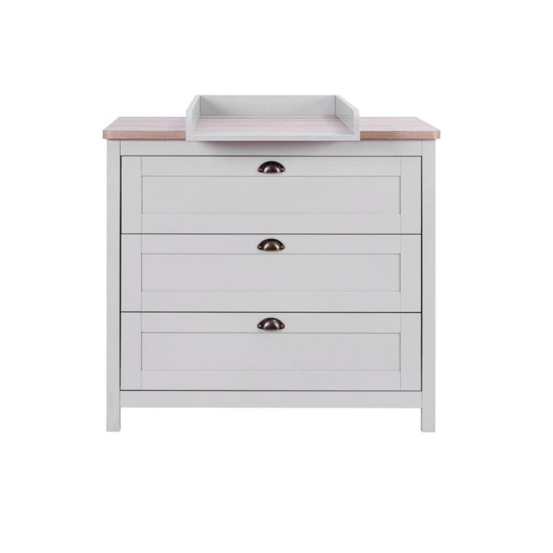 Tutti Bambini Verona 2 Piece Room Set (Cot Bed And Dresser) - Dove Grey/Oak
