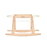 The Little Green Sheep Knitted Moses Basket, Mattress & Natural Rocking Stand - Truffle