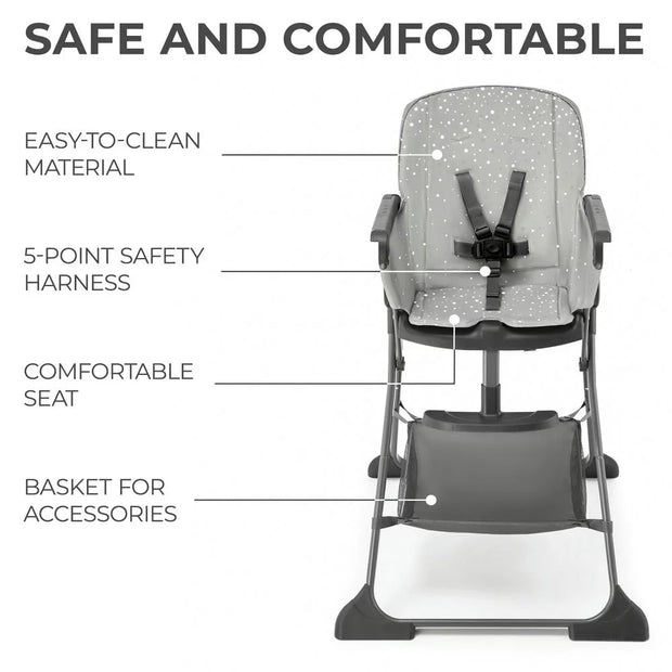Kinderkraft Foldee High Chair - Grey