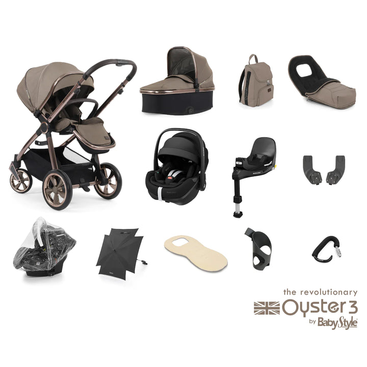 BabyStyle Oyster 3 Pebble 360 Pro Ultimate Bundle - Mink + FREE ORGANISER WORTH £30!