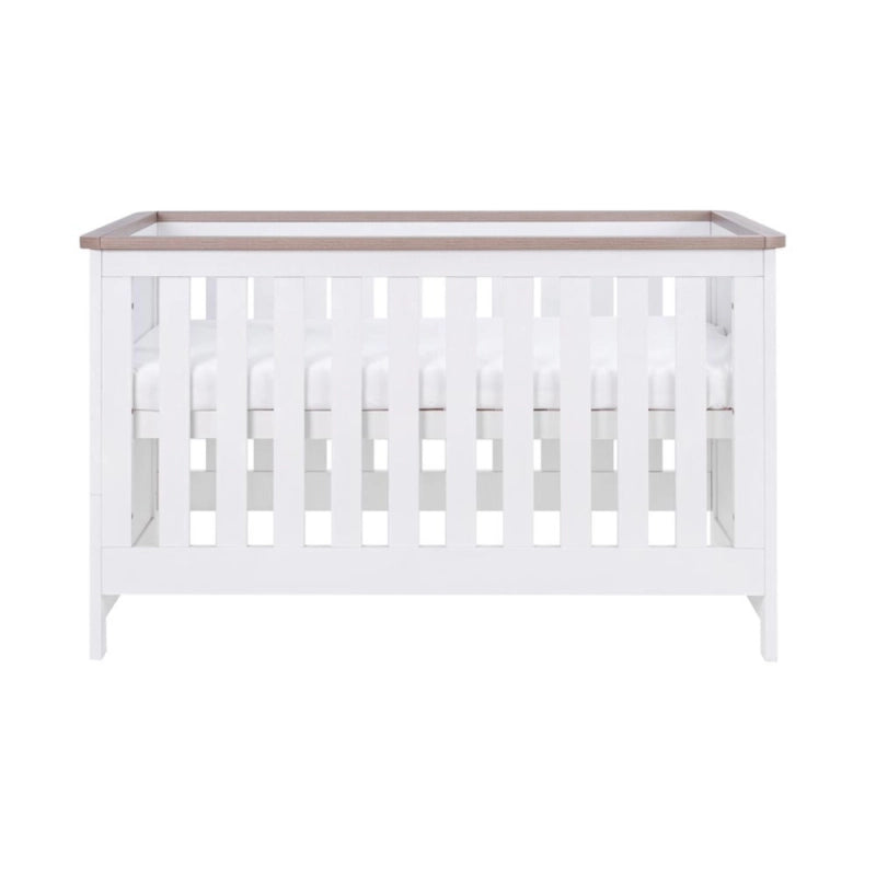 Tutti Bambini Verona 2 Piece Room Set (Cot Bed And Dresser) + Under Drawer - White/Oak