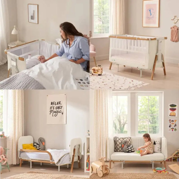 Tutti Bambini CoZee XL - Complete Birth to 4+ Years Package - Scandinavian Walnut/Ecru