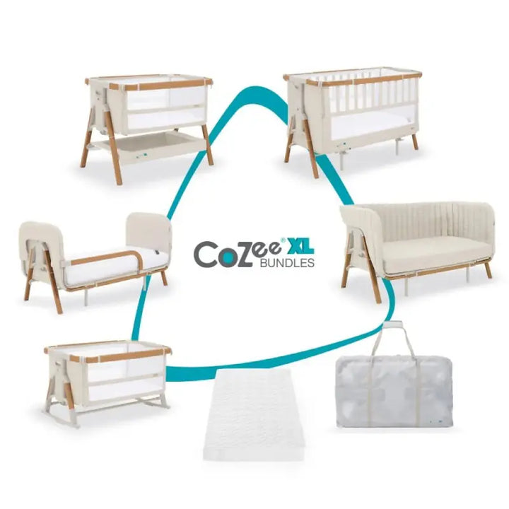 Tutti Bambini CoZee XL - Complete Birth to 4+ Years Package - Scandinavian Walnut/Ecru