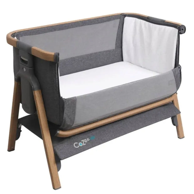 Tutti Bambini CoZee AIR Bedside Crib-Oak/Sterling Silver