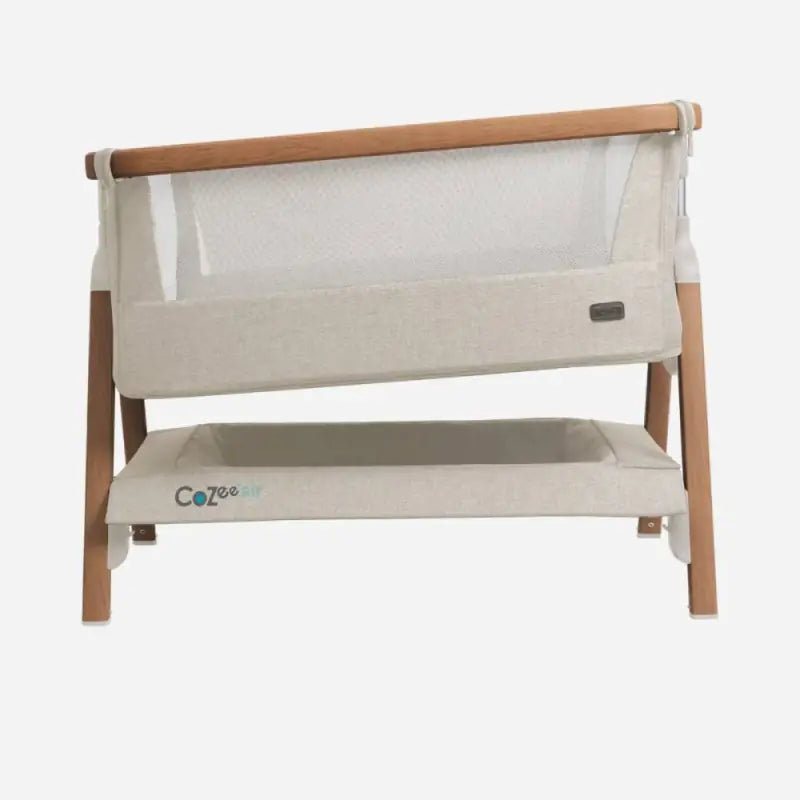 Tutti Bambini CoZee AIR Bedside Crib 4 Piece Essential Bundle - Scandinavian Walnut/Ecru
