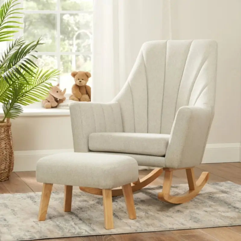 Tutti Bambini Jonah Rocking Chair and Footstool Set - Pebble