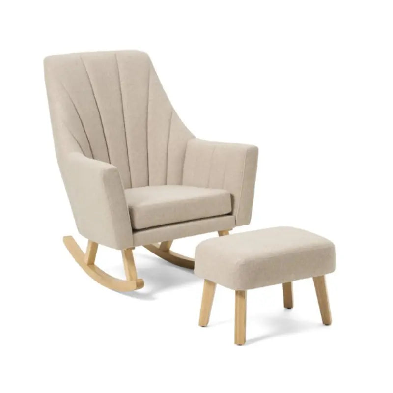 Tutti Bambini Jonah Rocking Chair and Footstool Set - Stone