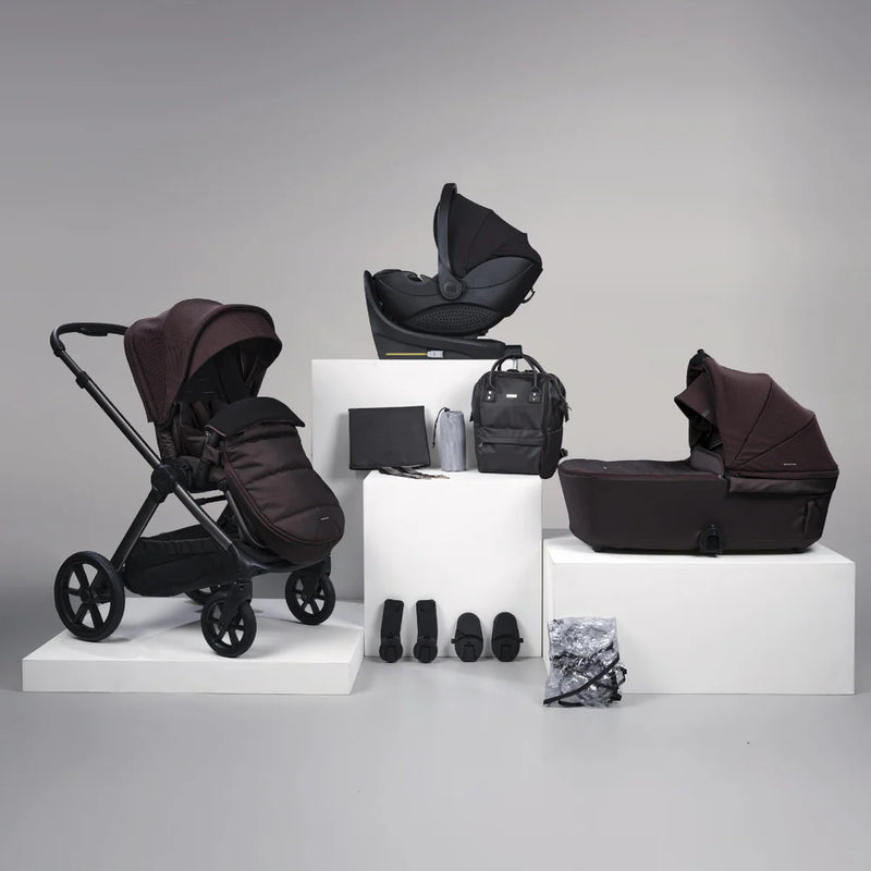 Bababing Raffi MKII 12pc 4in1 Travel System Bundle Inc 360 Car Seat + Isofix Base - Heritage