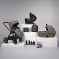 Bababing Raffi MKII 12pc 4in1 Travel System Bundle Inc 360 Car Seat + Isofix Base - Minky