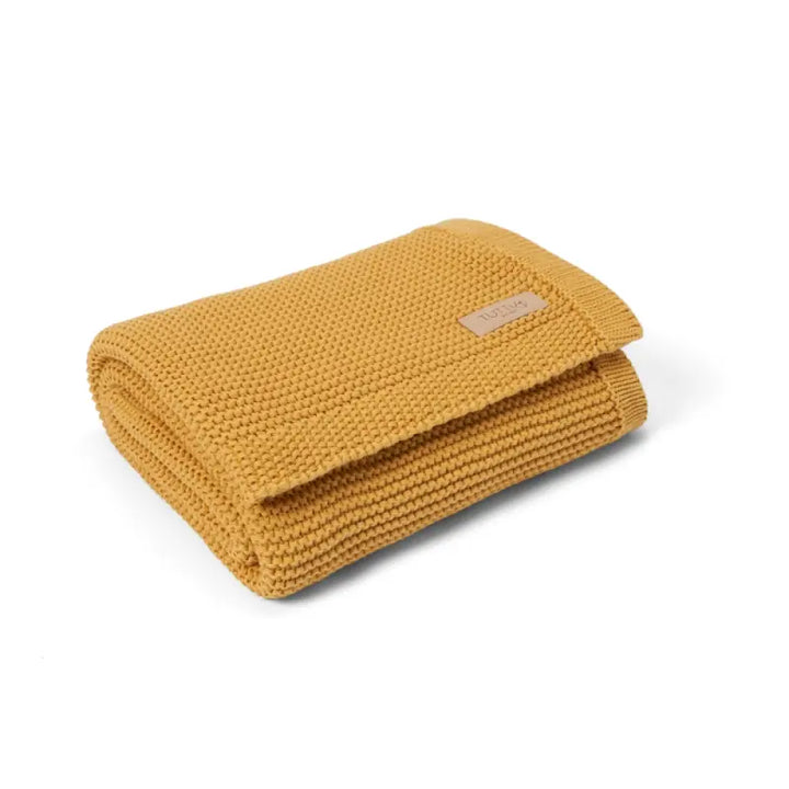 Tutti Bambini Chunky Knitted Baby Blanket-Ochre