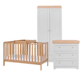Tutti Bambini Malmo And Rio 3 Piece Nursery Furniture Set - Dove Grey/Oak