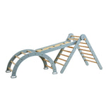 Tutti Bambini Scala Montessori 3 In 1 Pikler Climbing Frame With Climbing Wall - Ocean Stone