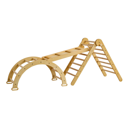 Tutti Bambini Scala Montessori 3 In 1 Pikler Climbing Frame With Climbing Wall - Natural