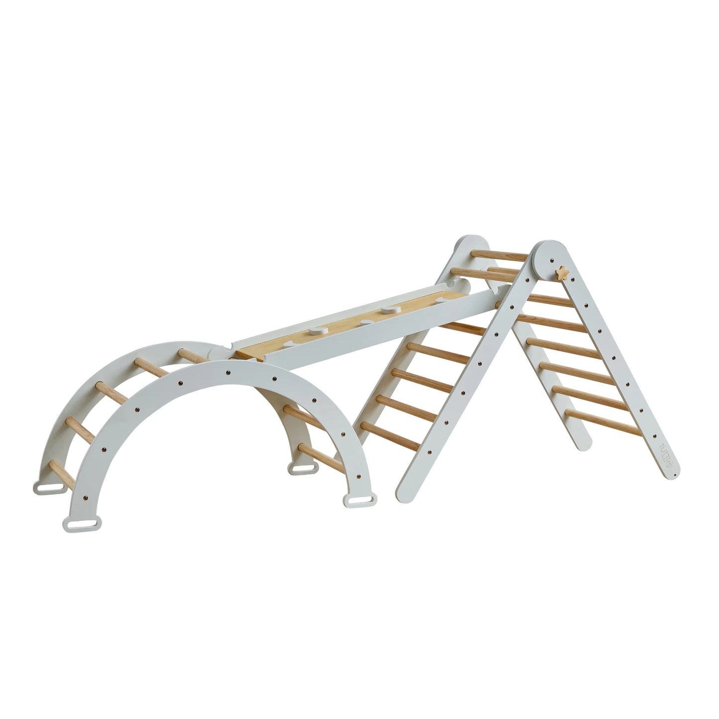 Tutti Bambini Scala Montessori 3 In 1 Pikler Climbing Frame With Climbing Wall - Sea Mist
