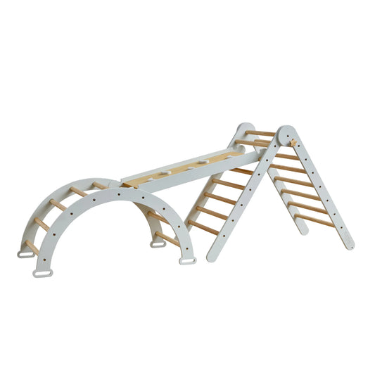Tutti Bambini Scala Montessori 3 In 1 Pikler Climbing Frame With Climbing Wall - Sea Mist