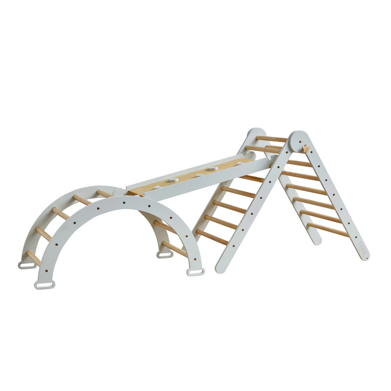 Tutti Bambini Scala Montessori 3 In 1 Pikler Climbing Frame With Climbing Wall - Sea Mist