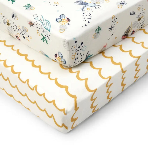 Tutti Bambini Pack of 2 Our Planet Cot Bed Fitted Sheets