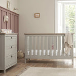 Tutti Bambini Verona 2 Piece Room Set (Cot Bed And Dresser) - Dove Grey/Oak
