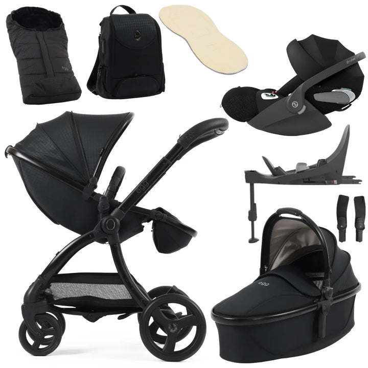egg3, Cybex Cloud T Travel System- Houndstooth Black