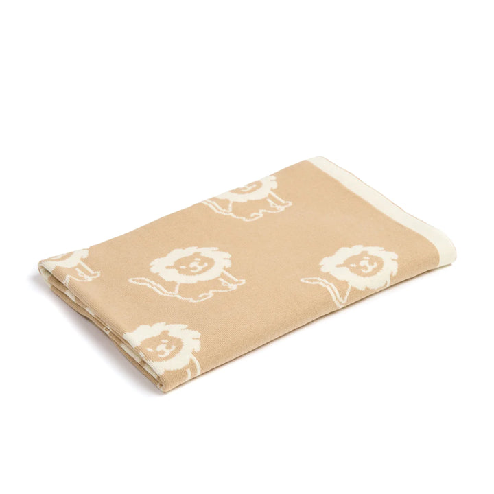 Clair De Lune Reversible Lion Knitted Blanket