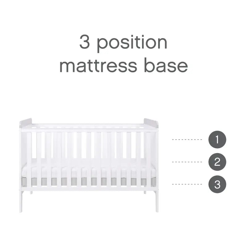 Tutti Bambini Rio 4 Piece Room Set with Cot Top Changer-White & Dove Grey