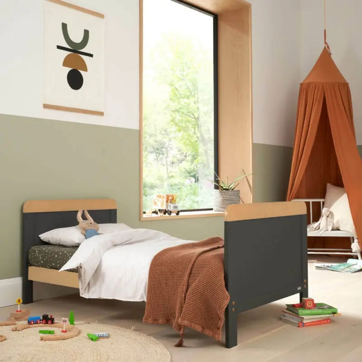 Tutti Bambini Rio 4 Piece Room Set with Cot Top Changer-Slate Grey & Oak