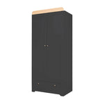 Tutti Bambini Rio 4 Piece Room Set with Cot Top Changer - Slate Grey & Oak