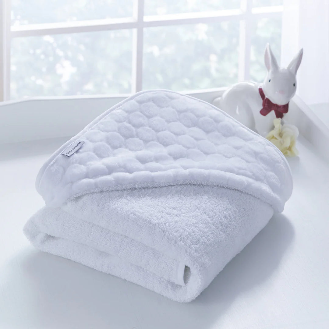 Clair De Lune Marshmallow Hooded Towel - White