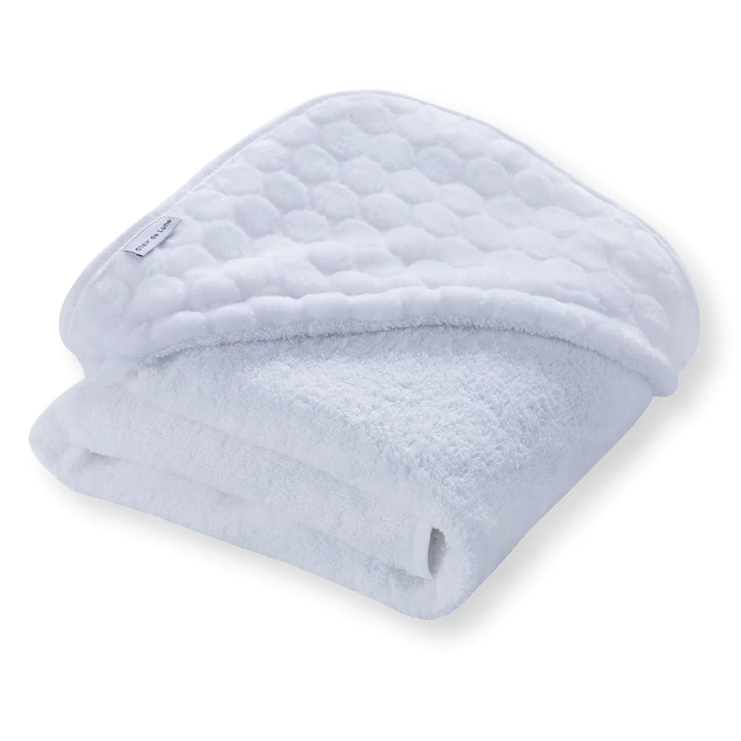 Clair De Lune Marshmallow Hooded Towel - White