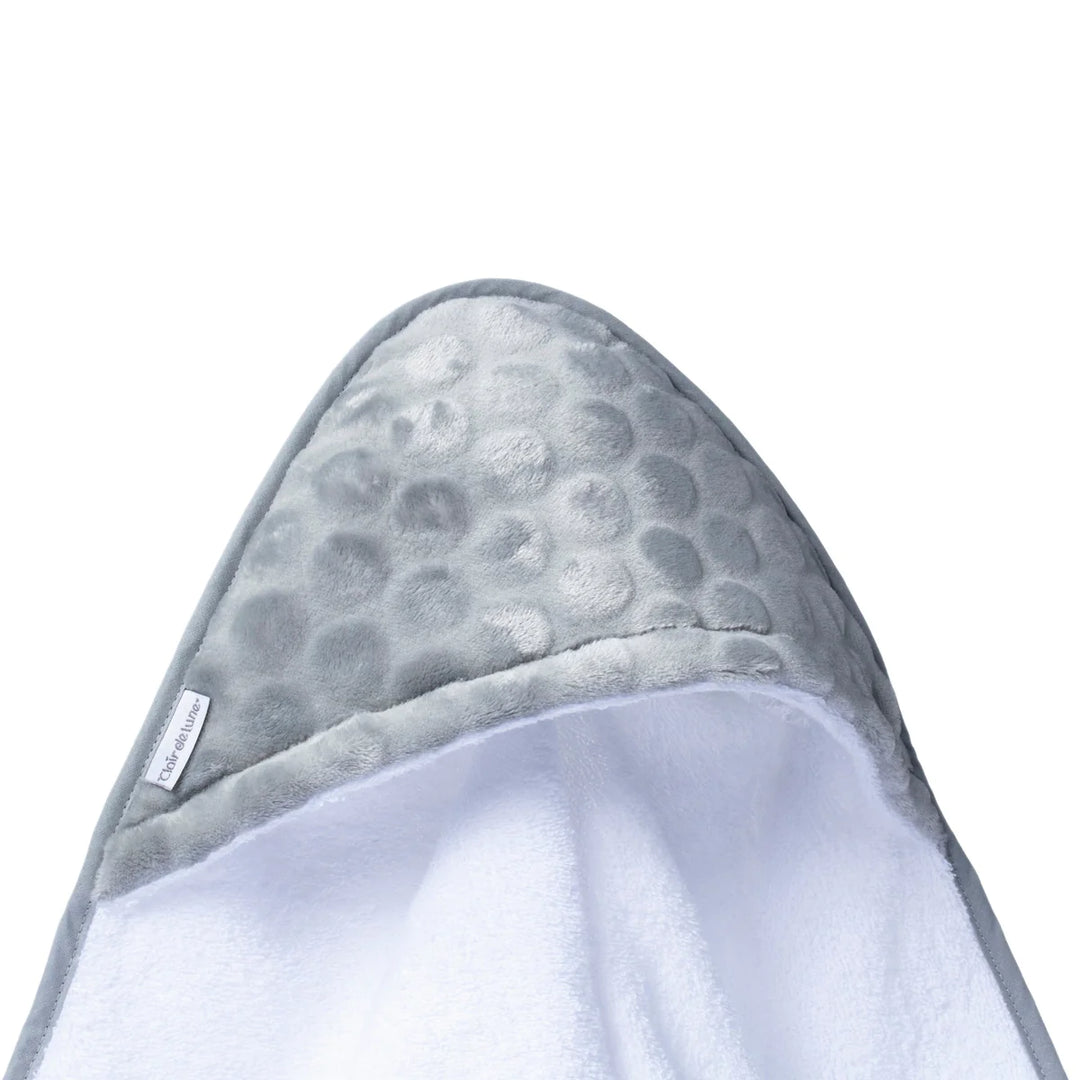 Clair De Lune Marshmallow Hooded Towel Grey Bambinosandbeyond