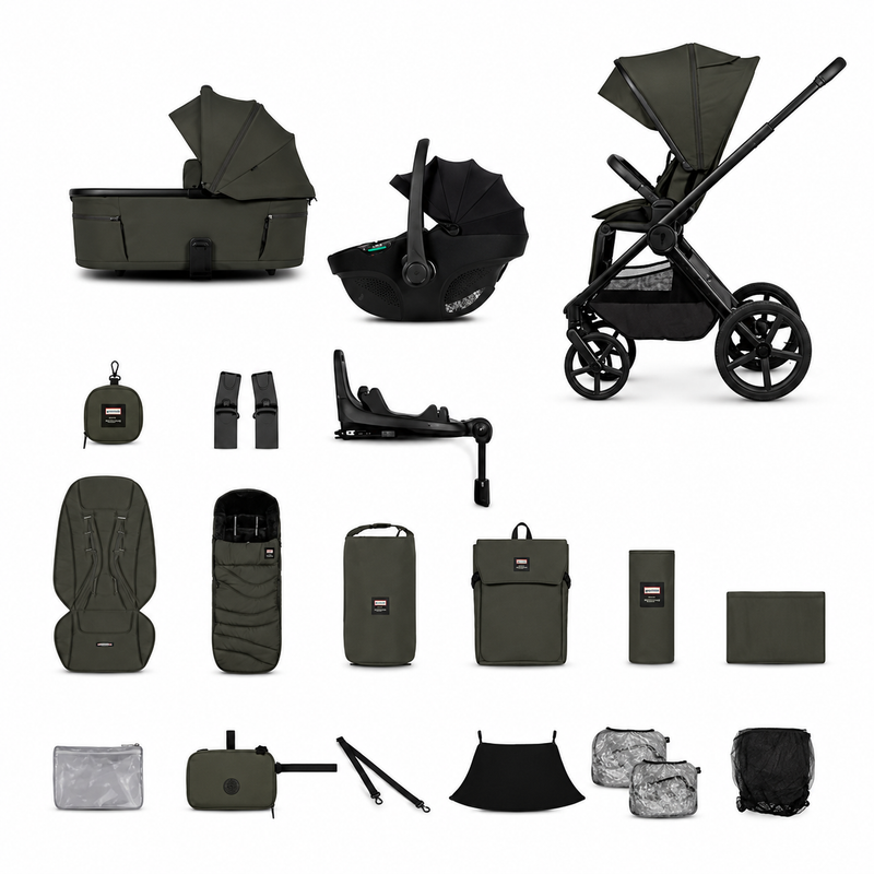 Hunter x Venicci Special Edition Upline3 4in1 Luxury Travel System Bundle - Dark Olive