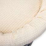 Clair De Lune Waffle Grey Wicker Moses Basket & Deluxe Rocking Stand - Cream