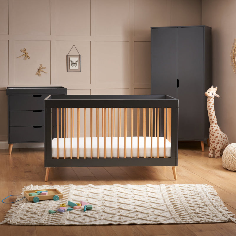 Obaby Maya Scandi 3 Piece Room Set Slate/Natural