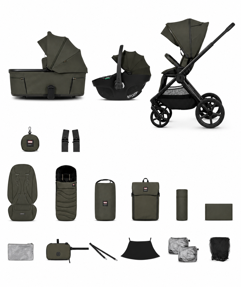 Hunter x Venicci Special Edition Upline3 3in1 Travel System Bundle - Dark Olive