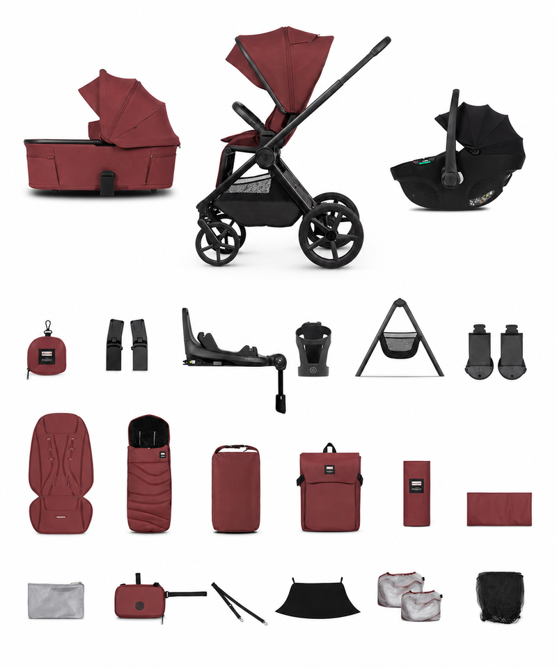 Hunter x Venicci Special Edition Upline3 4in1 Plus, Ultimate Travel System Bundle - Red