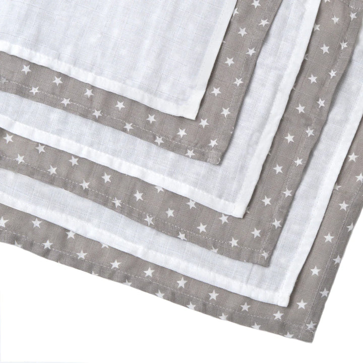 Clair De Lune 6 Pack Star Muslin Squares - 30 x 30 cm